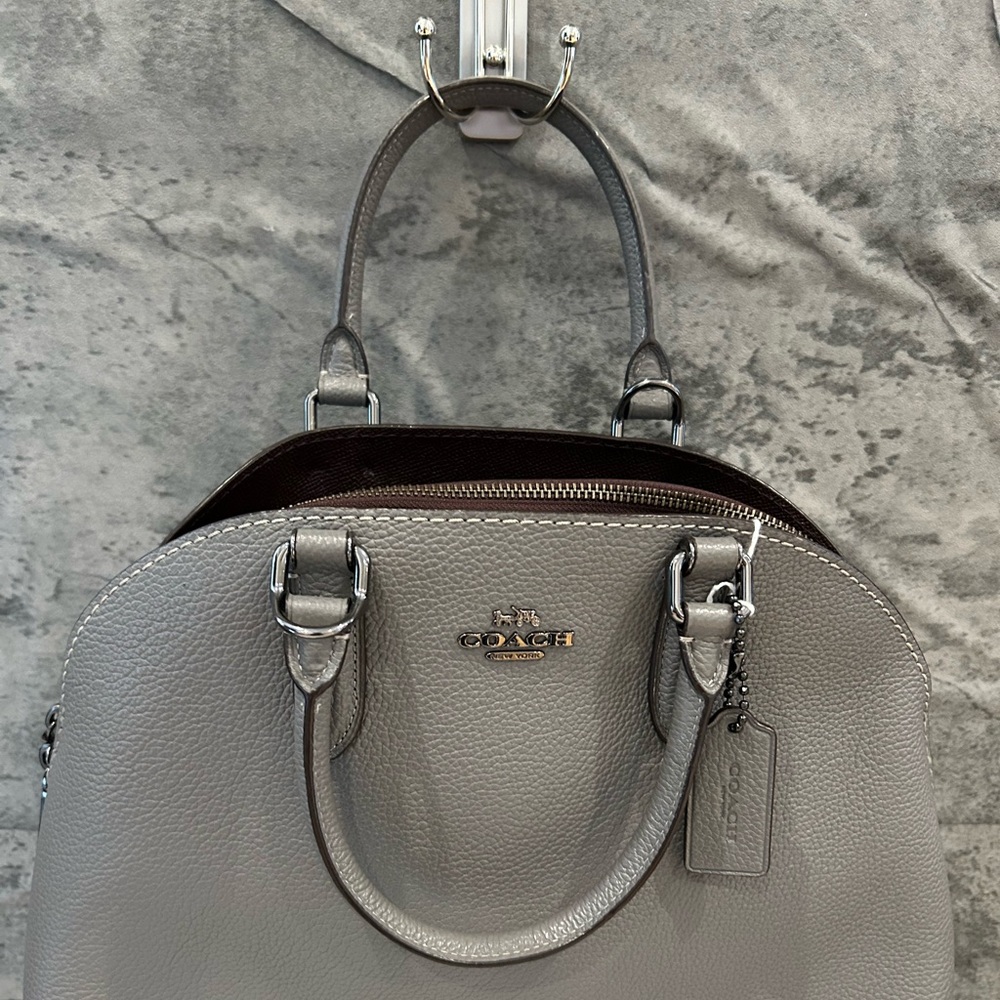 Coach Silver Leather Satchel - Picture 5 of 12